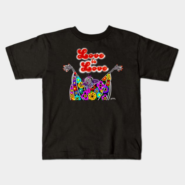 LOVE IS LOVE YZMA Kids T-Shirt by ART by RAP